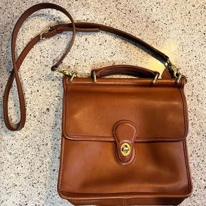 Vintage Coach British Tan Top Handle Willis Satchel